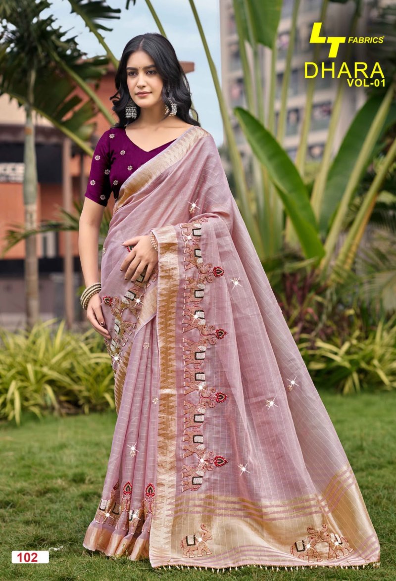 Dhara Vol 1 By Lt Kora Silk Beads Saree